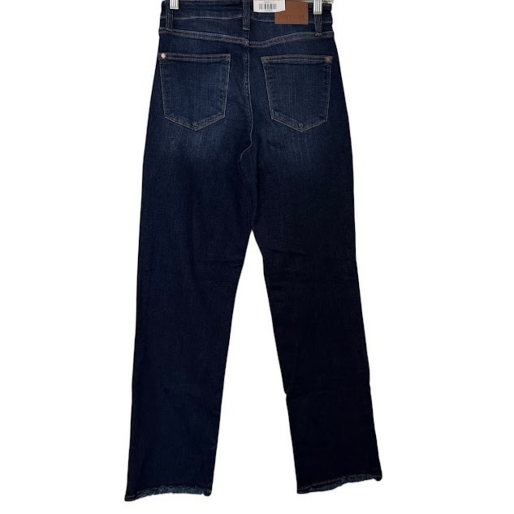 New w/ Tags Judy Blue Dark Wash Straight Fit Raw Hem Stretch Jeans Womens 5 / 27 - Picture 2 of 5